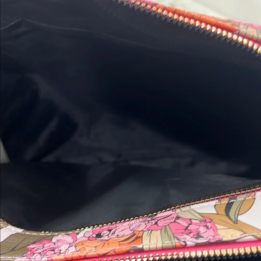 Steve Madden Pink and Brown Cosmetic Bag Floral Design